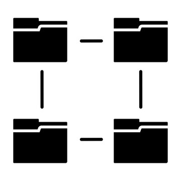 Folder structure vector icon. file organization illustration sign. directory tree symbol. data hierarchy logo.