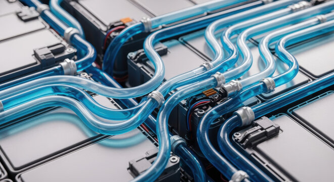 Electric vehicle manufacturing involves advanced battery pack assembly with cooling tubes ensuring efficient energy flow and safety modern