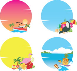 Naklejka premium 南国のイラスト