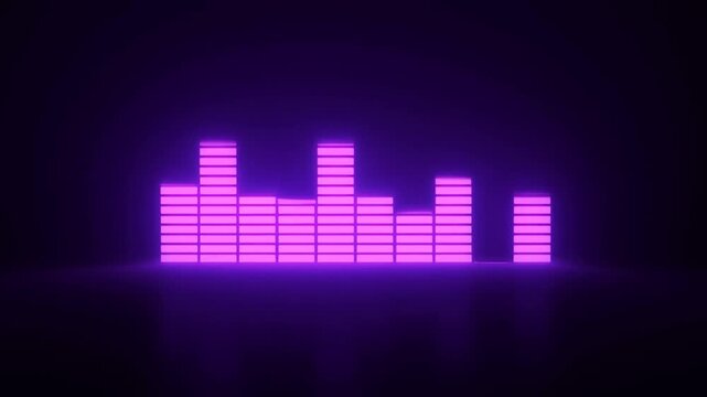 Vibrant purple equalizer bars pulse in dynamic rhythmic animation