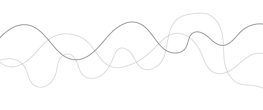 Technology abstract lines on white background. Undulate Grey Wave Swirl, frequency sound wave, twisted curve lines with blend effect
