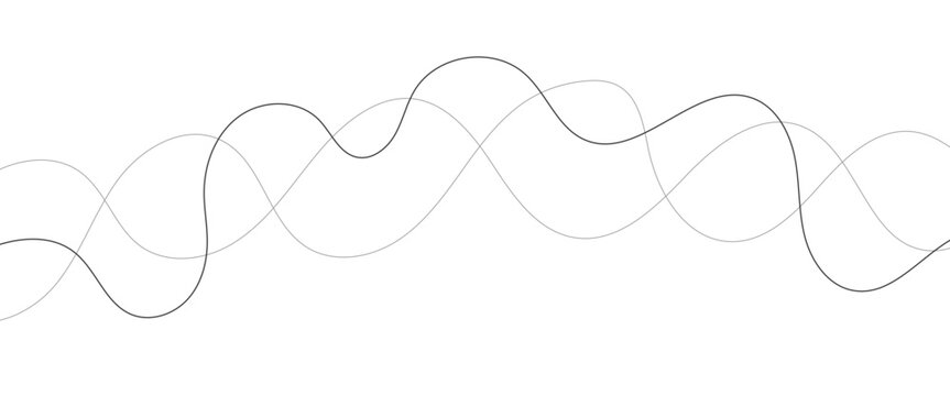 Technology abstract lines on white background. Undulate Grey Wave Swirl, frequency sound wave, twisted curve lines with blend effect