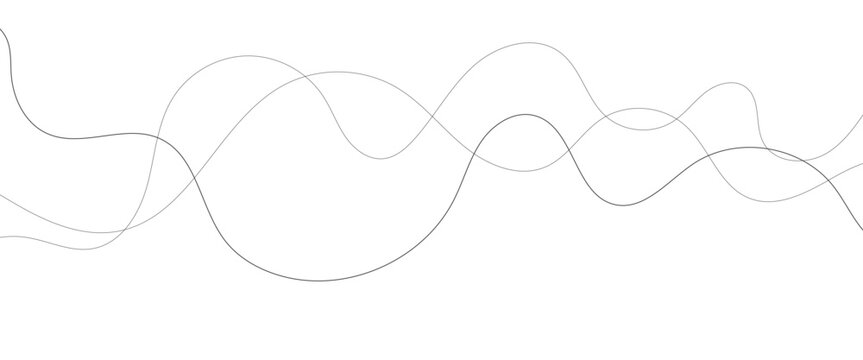 Technology abstract lines on white background. Undulate Grey Wave Swirl, frequency sound wave, twisted curve lines with blend effect