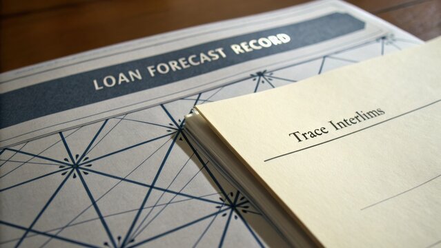 Detailed Loan Forecast Record with Blank Trace Interims Page for Financial Planning and Analysis Purposes