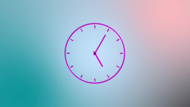 clock icon animation on magenta color in black background