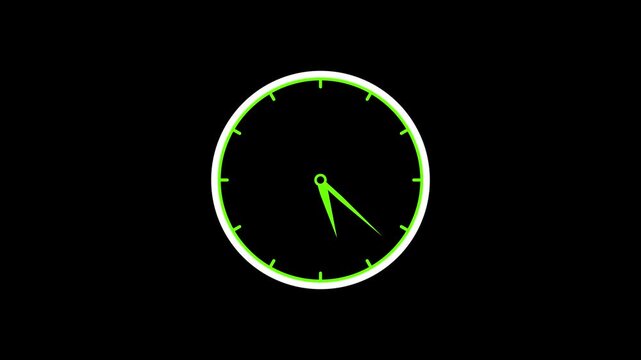 clock icon wall clock isolated on black background. watch icon animation
