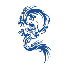 Obraz premium Dragon Ornament Pattern Vector Illustration