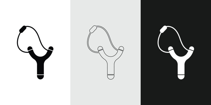 Slingshot design set designs on white background