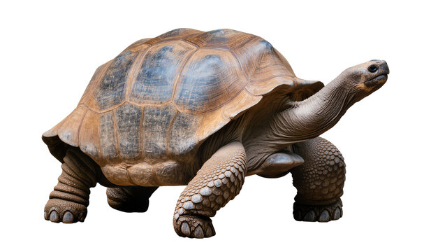 Giant tortoise with textured shell and scaly legs