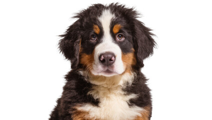 Bernese Mountain Dog puppy with tri-color fur and fluffy mane © Fried