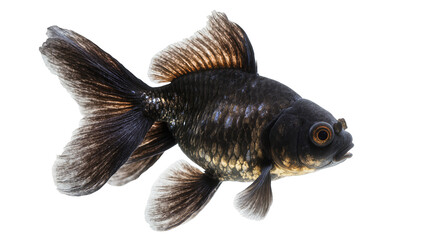 Black moor goldfish with flowing fins and scales © Fried