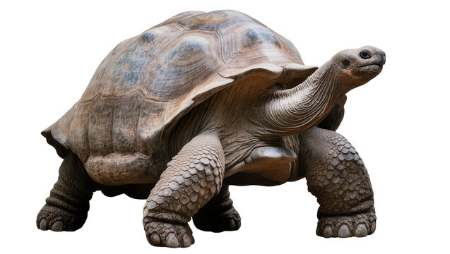 Giant tortoise with textured shell and scaly legs