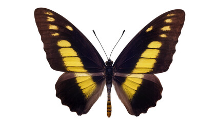 Black and yellow butterfly with patterned wings © Fried