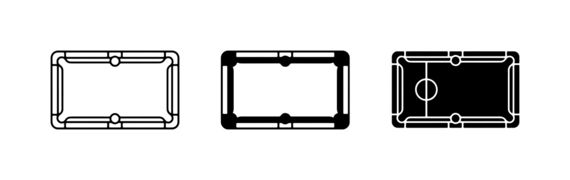 Billiard Table Icons, Pool Table Vector Graphics, Game Room Symbols
