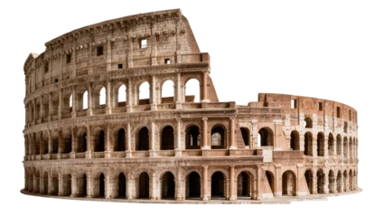 Fototapete Rom Ancient Roman Colosseum amphitheater structure, isolated on transparent background  © AnaMaria