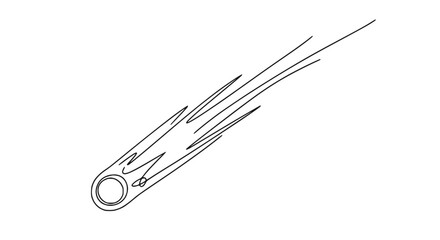 Falling Meteor Streak Line Art © Mam