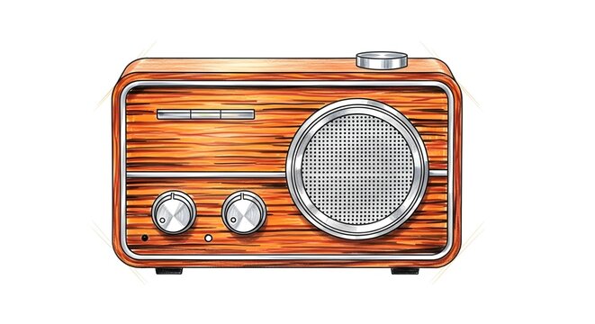 Vintage Wooden Radio Receiver with Classic Silver Dial Design.