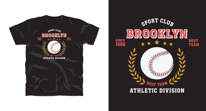 Sport brooklyn best team since 1986 athletic division t-shirt design vector illustration.