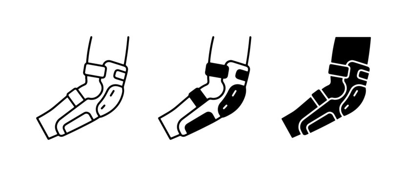 Sports Elbow Pads, Protective Gear Icons, Cycling and Skateboarding Safety Equipment