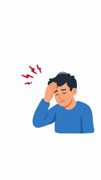 animation showing man experiencing severe headache pain
