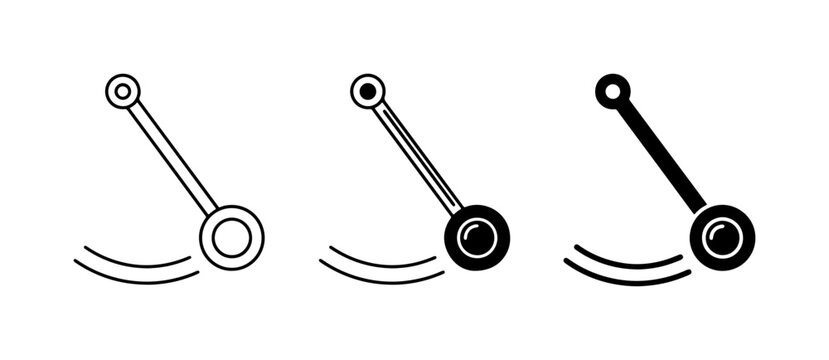 Pendulum Motion Icons, Physics Science Vector Symbols, Simple Line Art