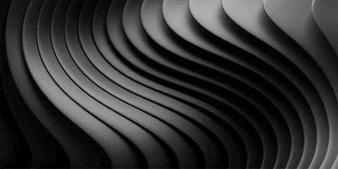 Fototapeta premium Abstract black and white background featuring a 3d geometric spiral tunnel design with metallic steel lines and a curved technology texture in a modern perspective wallpaper