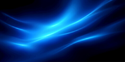 Fototapeta premium Abstract blue waves and glowing purple lines create a dynamic backdrop with flowing motion, light energy, and dark textures