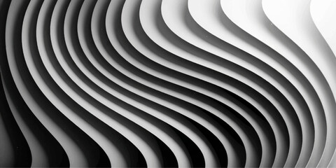 Obraz premium Abstract black and white background with a futuristic 3d spiral tunnel design featuring a geometric circle pattern and a curved metallic texture
