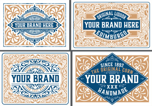 Vintage ornamental brand label