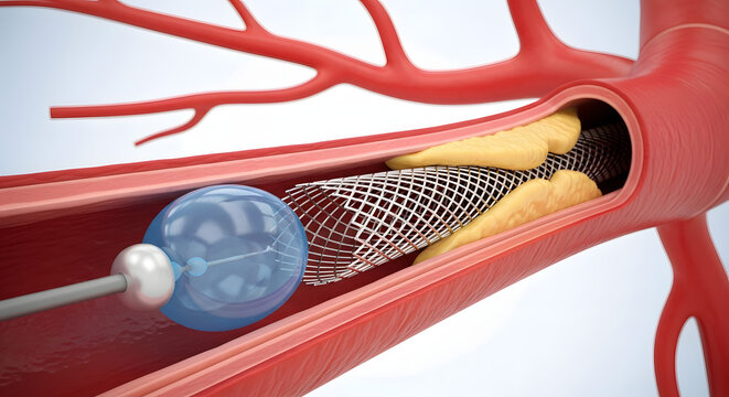 Angioplasty Balloon Deflating After Widening Artery Blocked by Plaque