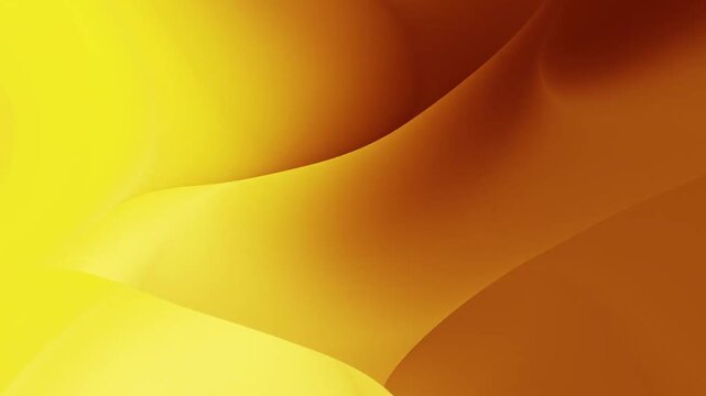 Elegant warm yellow and copper wavy background. Soft liquid satin texture moving in a slow seamless loop.
