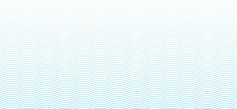 Abstract Blue Wavy Lines Pattern Background &ndash; Minimalist Cyan Wave Stripe Halftone Gradient Texture for Summer Banner, Tech Presentation