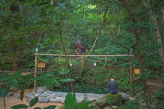 島根 八重垣神社の奥の院 佐久佐女の森の鏡の池