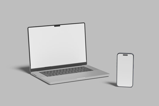 Laptop website presentation blank mockup