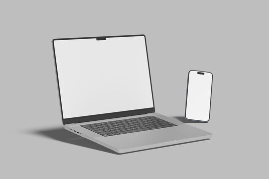 Laptop website presentation blank mockup
