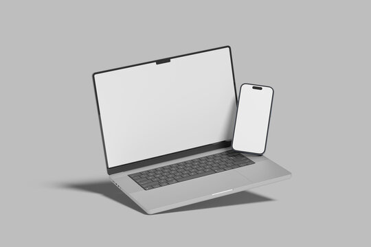 Laptop website presentation blank mockup