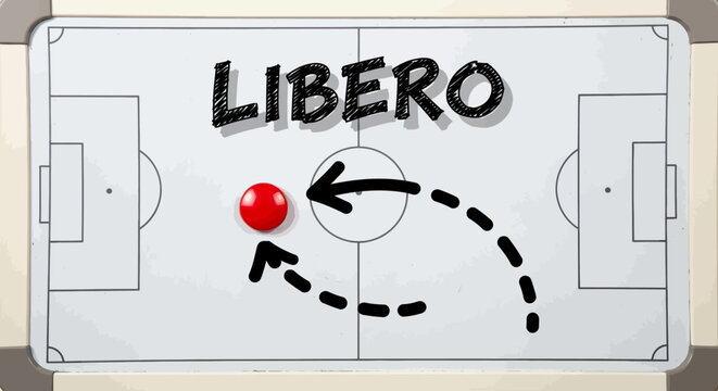 Soccer Libero Player Tactical Movement.