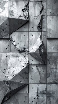 Abstract Concrete Texture with Geometric Facets and Cracks