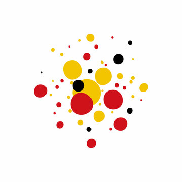 Abstract Confetti with German Flag Colors