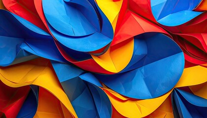 Fototapeta premium Vibrant abstract composition of folded colorful paper.