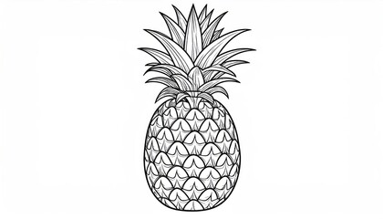Fototapeta premium Classic pineapple fruit engraving style botanical illustration.