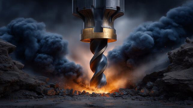 Drilling into the soil using a large drill bit will produce smoke and dust.