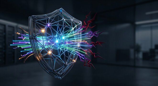 Concept of ai threat detection and cyber attack prevention for business continuity in modern business