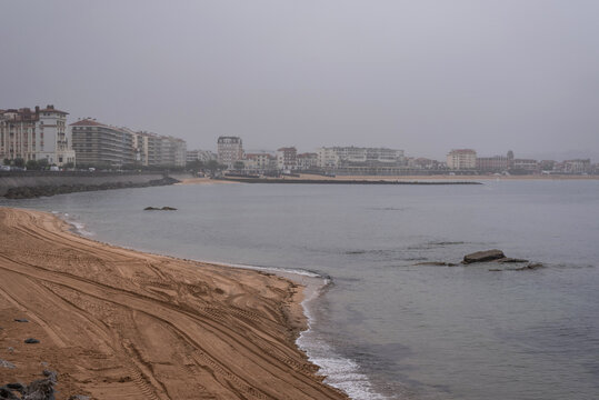 Rainy summer day in Saint-Jean-de-Luz, French Basque Country.
