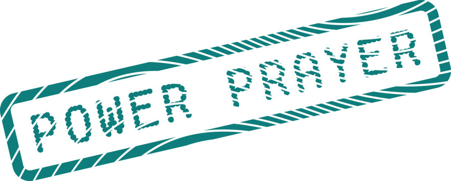 Power Prayer Stamp Graphic Symbolizing Spiritual Communication and Hopeful Supplication