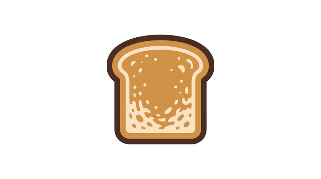 Minimal Toast Bread Icon Vector Modern Breakfast Style
