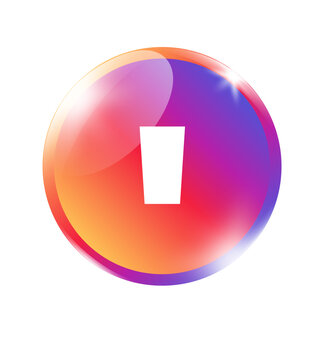 Vivid gradient apostrophe icon on colorful circle vibrant badge