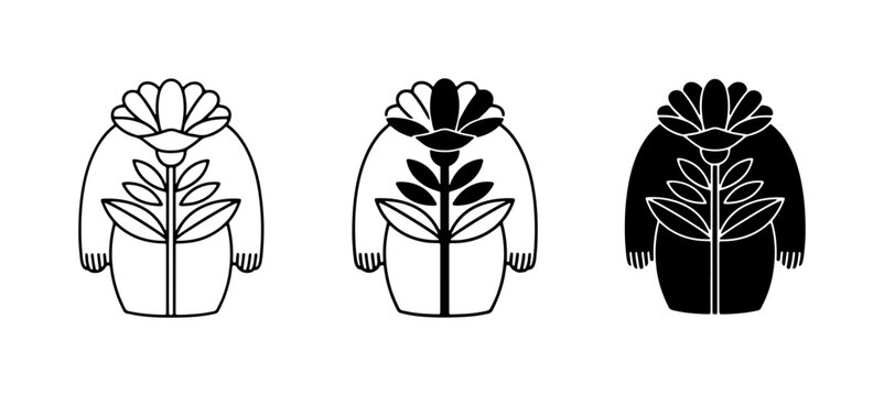Floral Jacket Icons, Winter Coat Vector Graphics, Apparel Design Elements