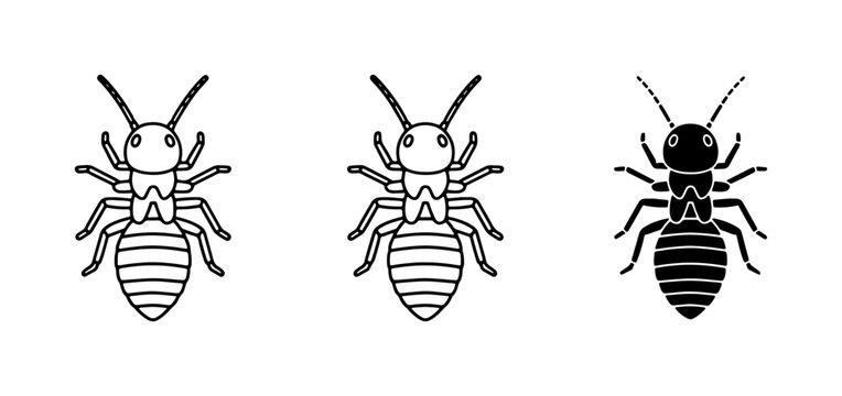Termite Icons, Pest Control Symbols, Insect Vector Graphics