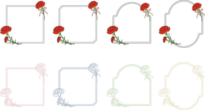 Tag design with a drawing of Carnation by Pendroing